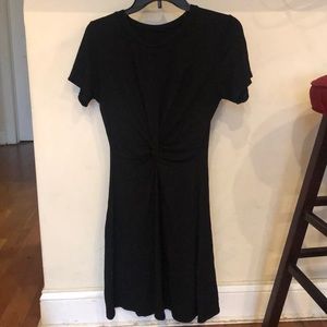 Front knotted black dress
